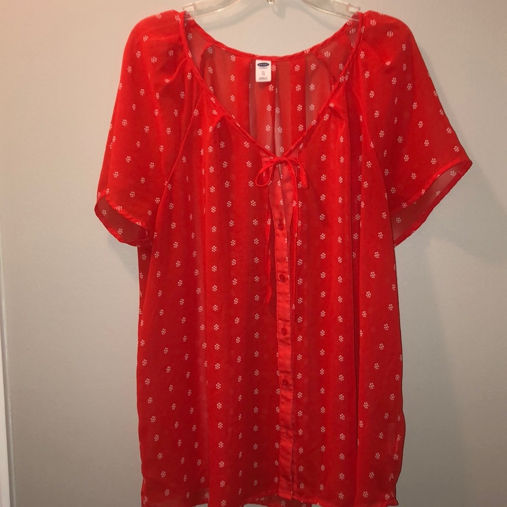 Button down sheer shirt